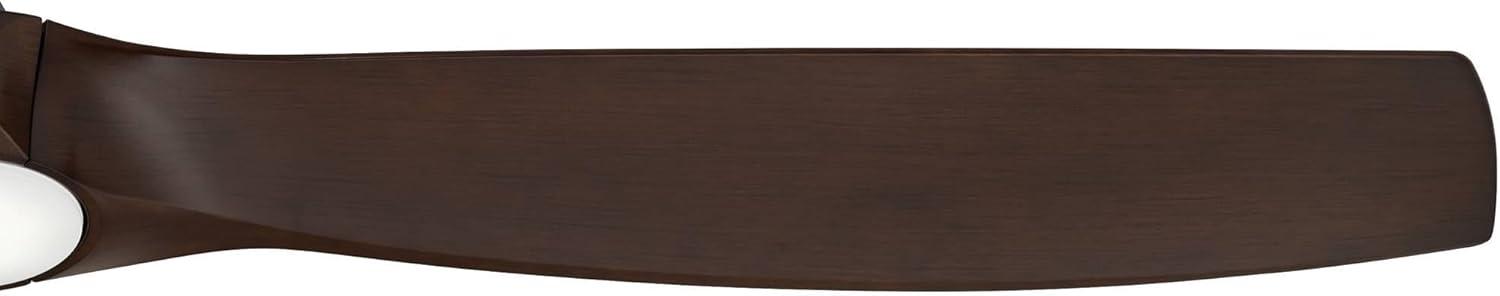 Casa Vieja 70" Kona Wind Modern Indoor Outdoor Ceiling Fan 3 Blade LED Light Remote Control Black Finish Walnut Blades Bedroom DC Motor Damp Rated