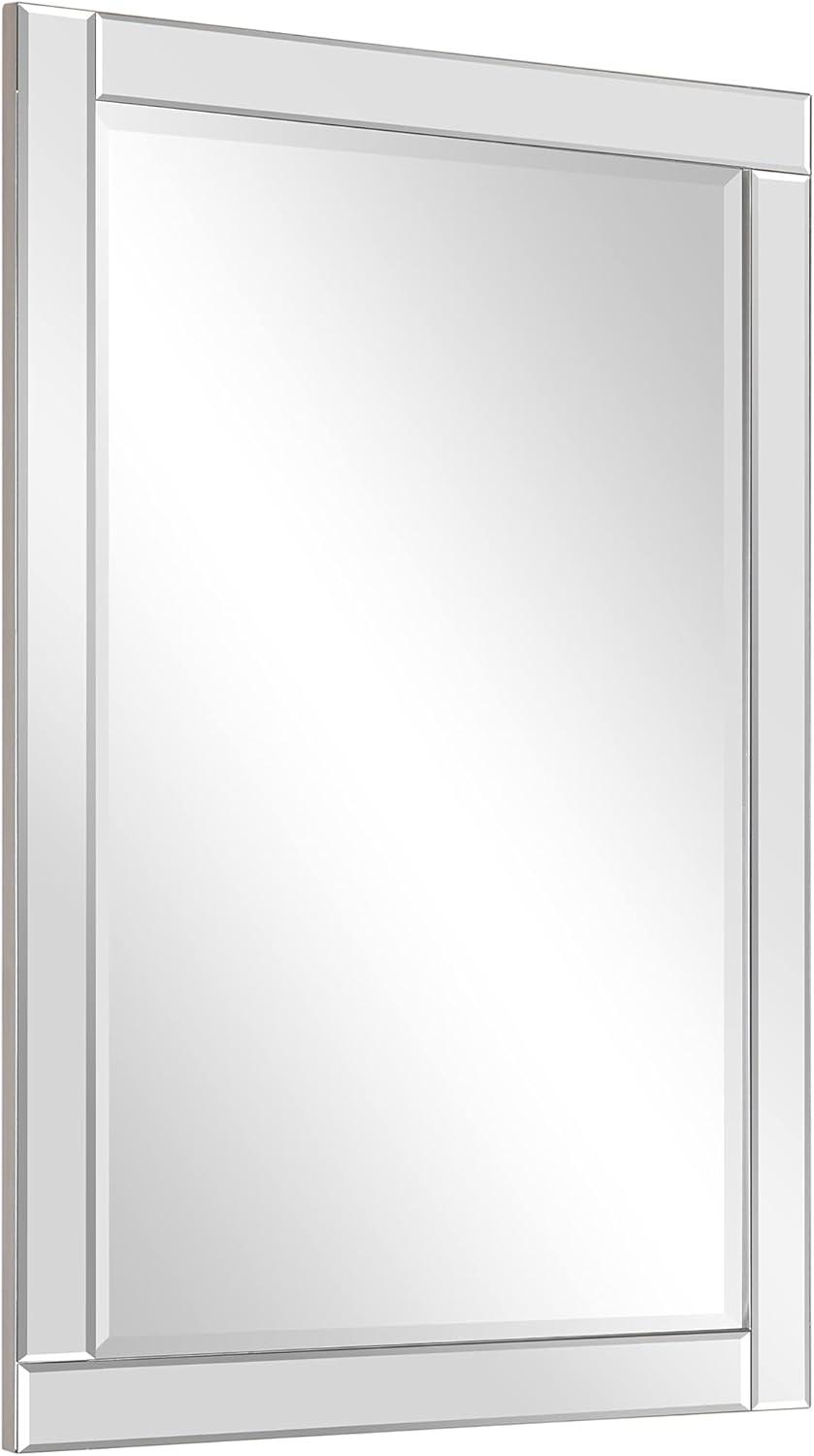 Empire Art 36.00" x 24.00" Silver Contemporary Wall Mirror