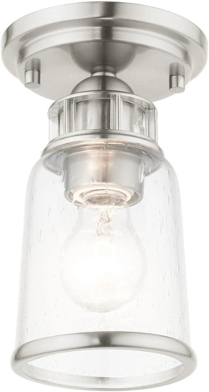 Livex Lighting Lawrenceville 1 - Light Flush Mount in  Brushed Nickel