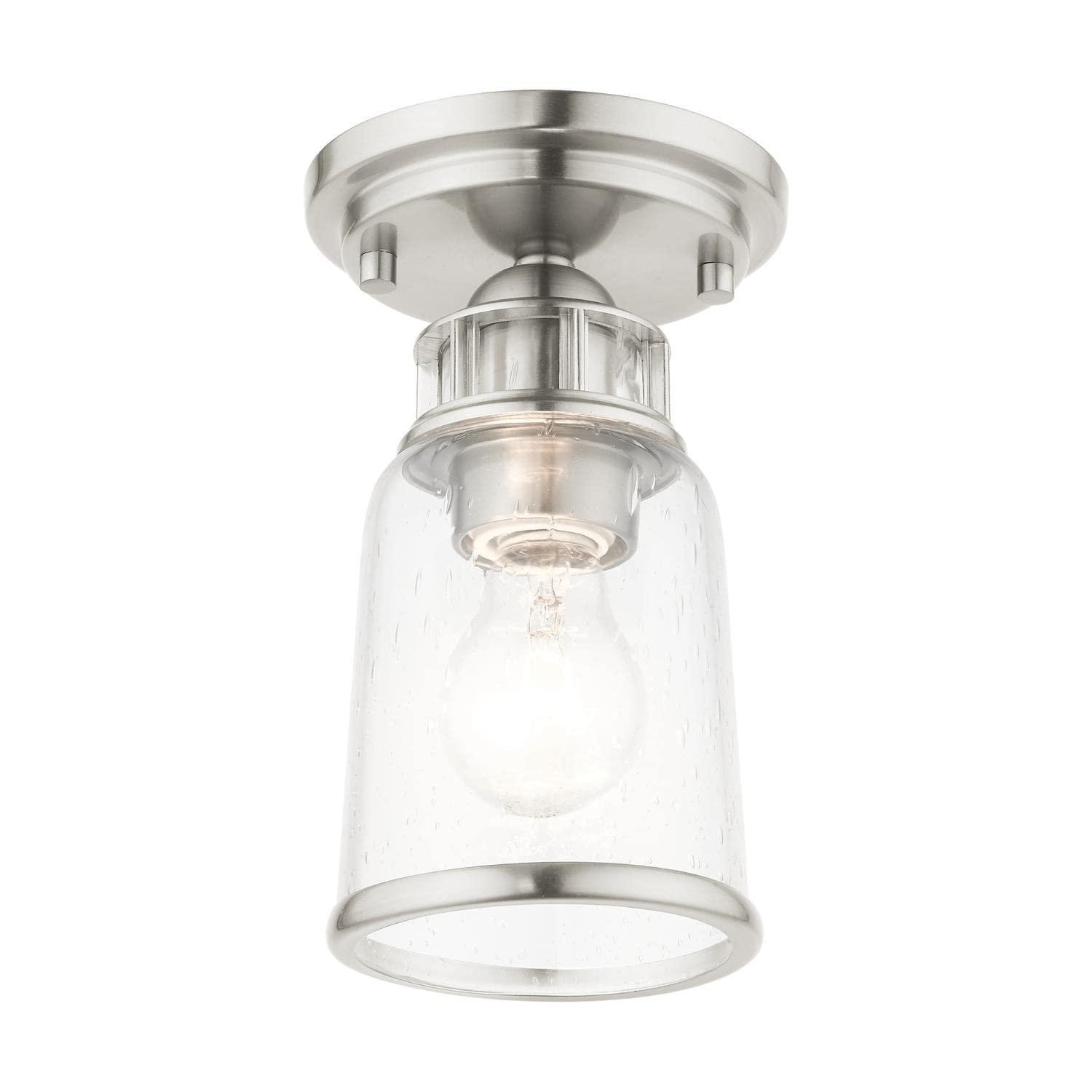Livex Lighting Lawrenceville 1 - Light Flush Mount in  Brushed Nickel