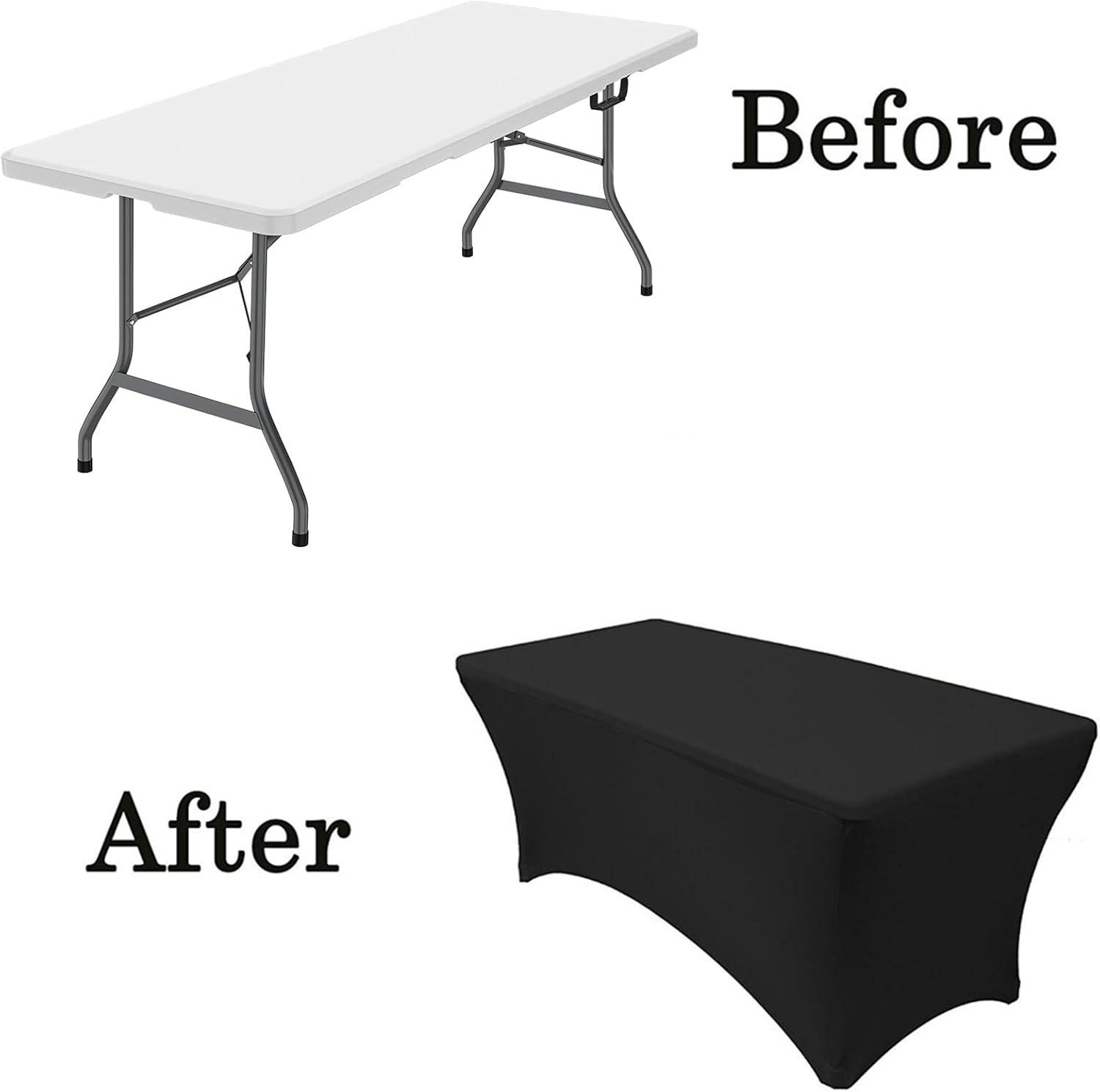 6 Foot Folding Table,White Plastic Folding Table,Built-in Handle,White