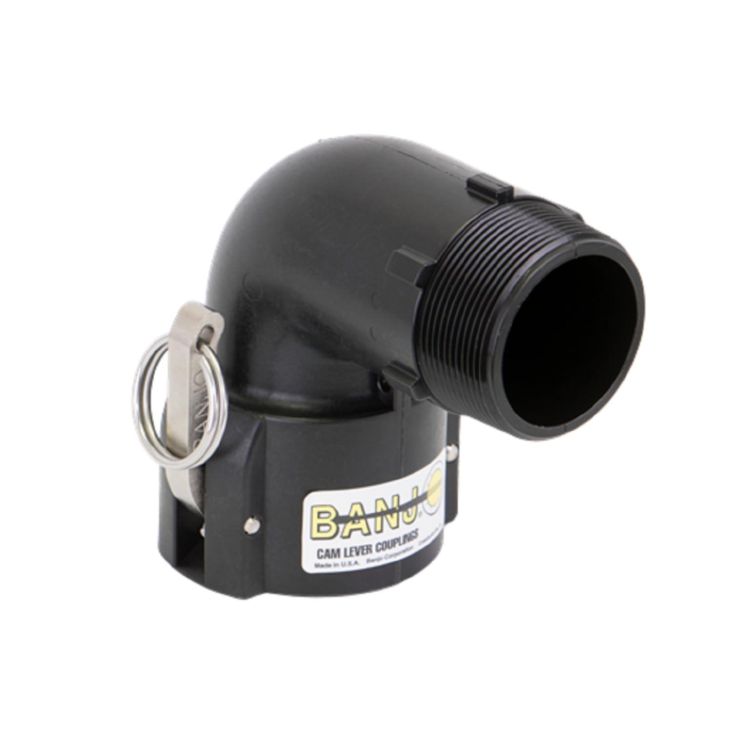 Banjo 90 Deg 2" Female Coupler - 2" Male Thread Poly Cam Lever (200B90)