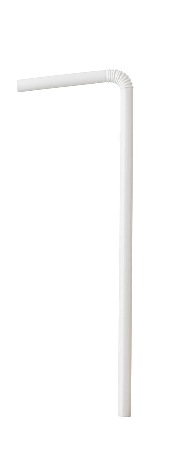 CrystalWare 7.75” Flexible Wrapped Straws 400 Per Pack - White