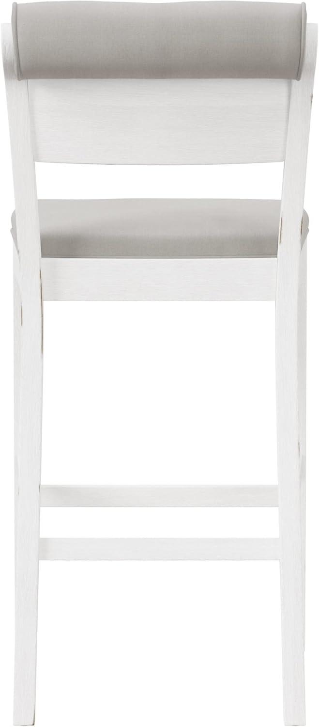 Clarion Wood and Upholstered Panel Back Counter Height Stool Sea White - Hillsdale Furniture