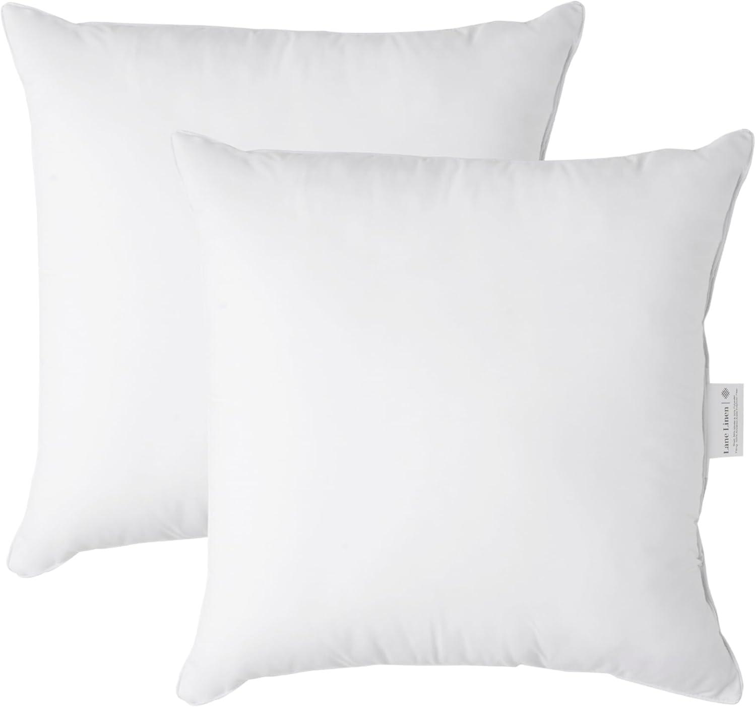 26x26 White Cotton Blend Throw Pillow Inserts, 2-Pack