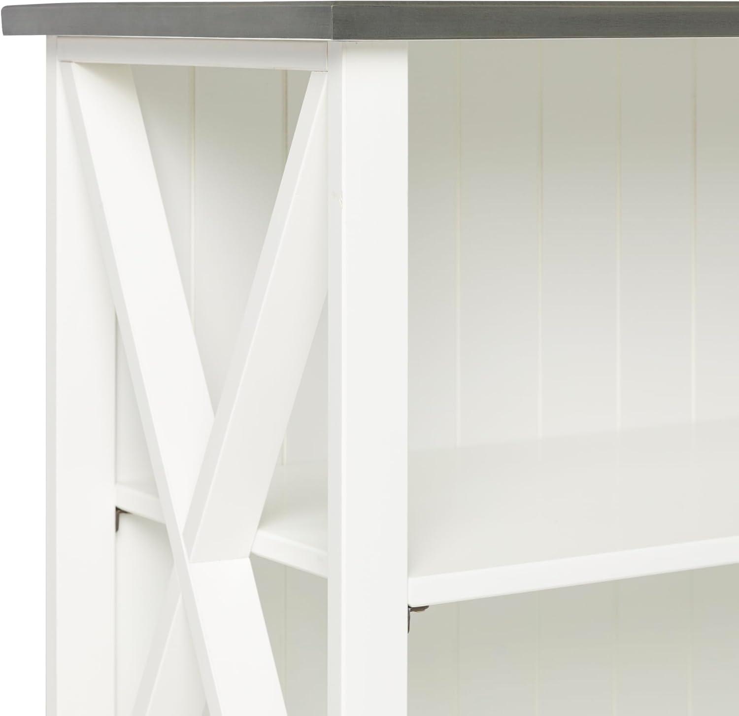 Pemberly Row 52" Solid Wood Farmhouse Storage Console - White/Gray