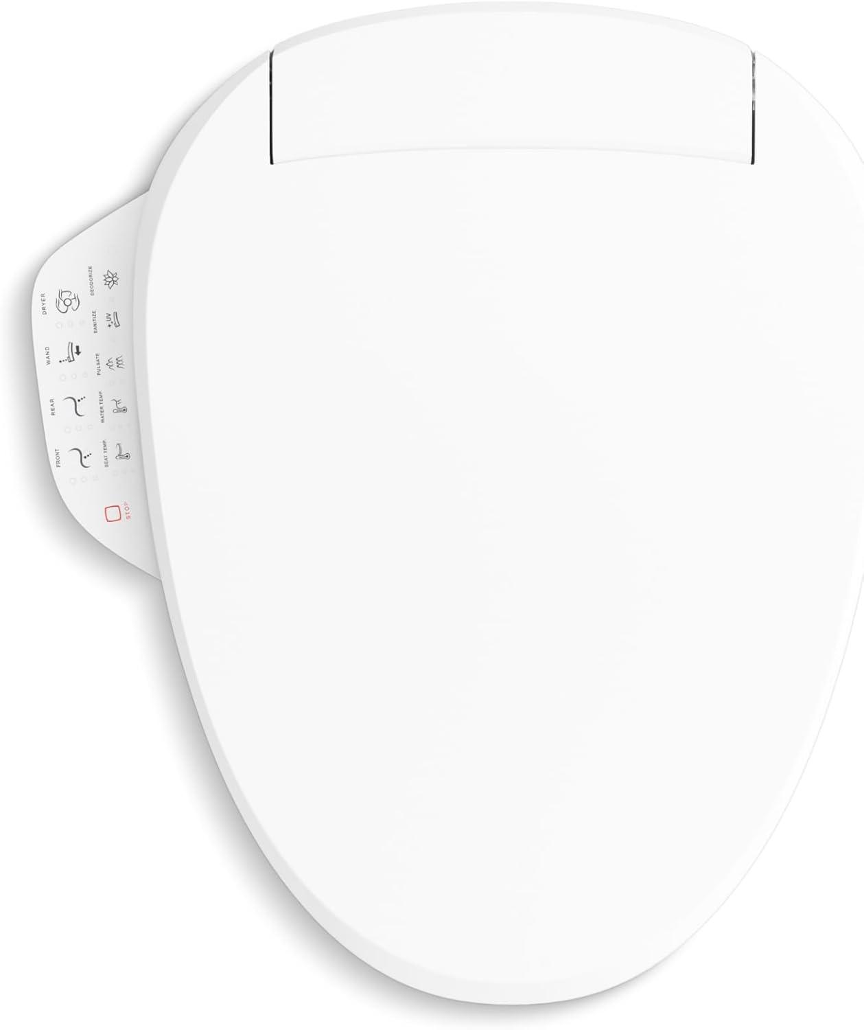 PureWash E590 Elongated Bidet Toilet Seat, Heated Bidet for Existing Toilet, Nightlight