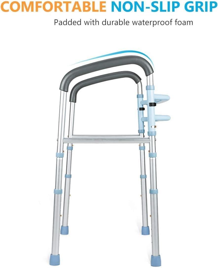 Oasisspace Stand Alone Toilet Safety Rail - Heavy Duty Medical Toilet Safety Frame for Elderly, Handicap and Disabled - Adjustable Bathroom Toilet Handrails, Fit Any Toilet