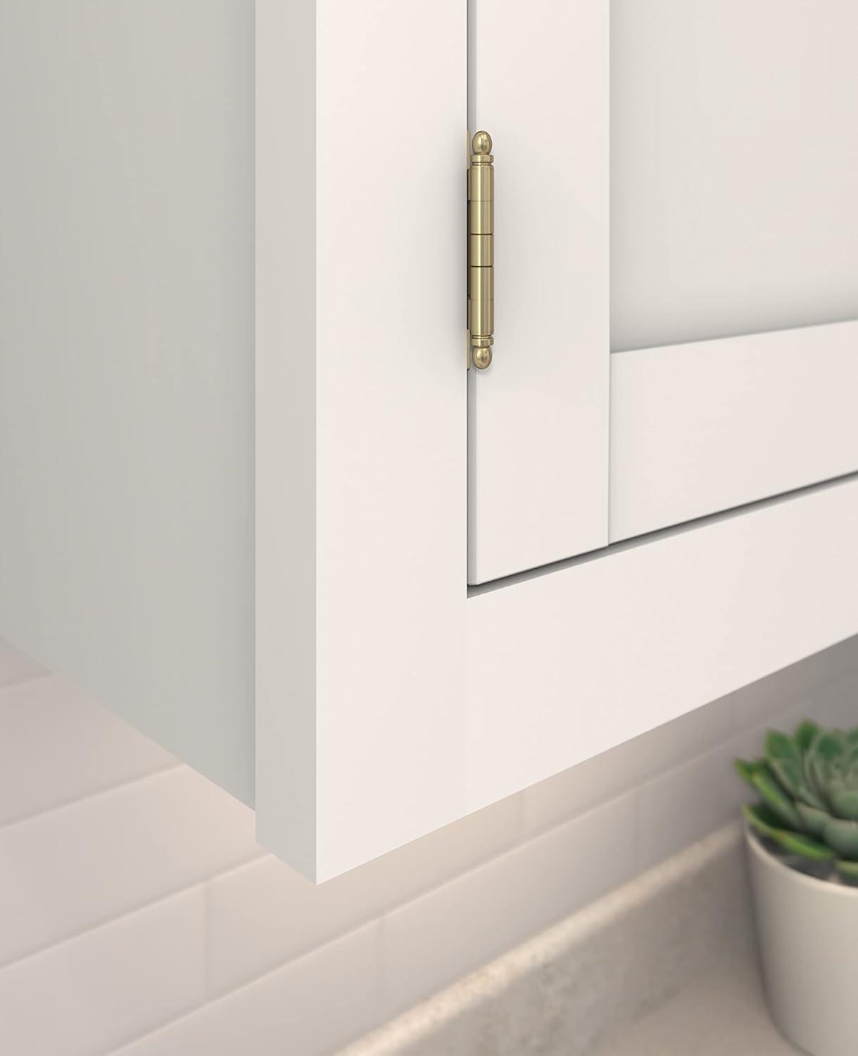 Golden Champagne 3/4 in. (19 mm) Door Thickness Full Inset, Partial Wrap Ball Tip Cabinet Hinge - Single Hinge