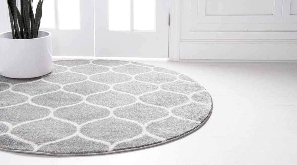 Unique Loom Trellis Frieze Rounded Area Rug