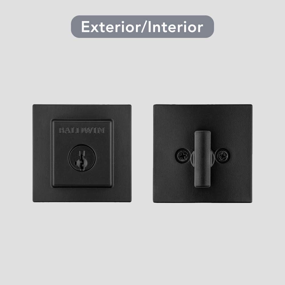 Matte Black Modern Square Single Cylinder Deadbolt