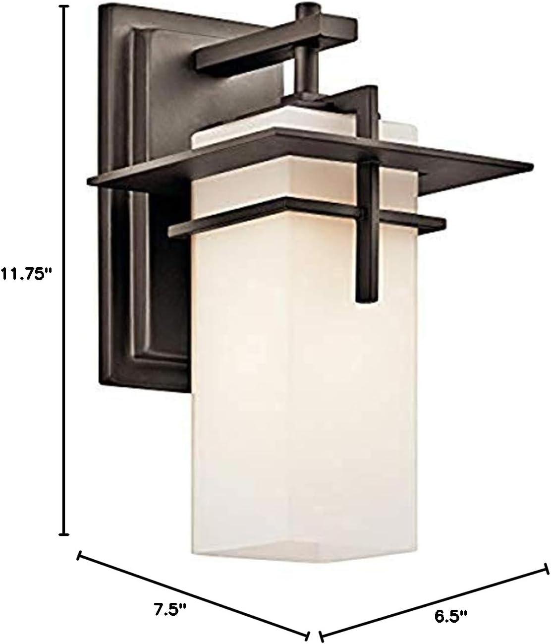 Caterham 11.75" 1 Light Outdoor Wall Light with Satin Etched Cased Opal Glass in Olde Bronze®