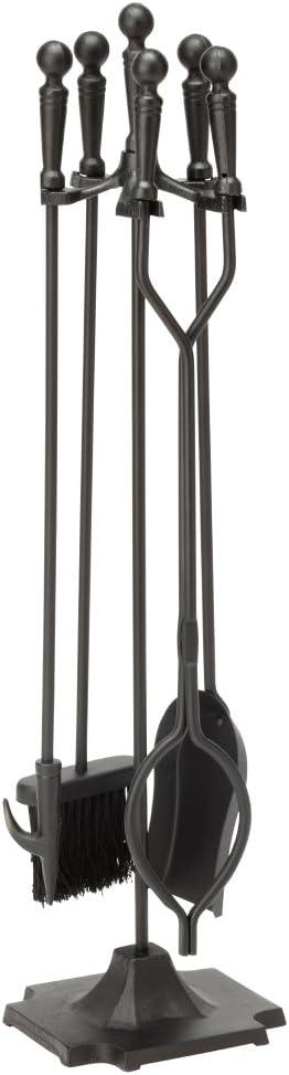 UniFlame 5-Piece Black Finish Fireset with Ball Handles