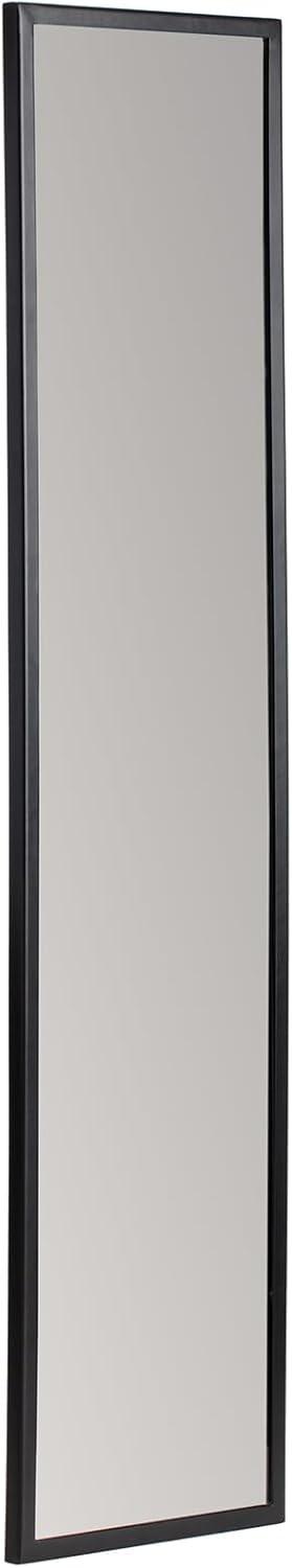 Brewster Trina Black Rectangular Mirror: Sleek Full-Length, Modern Style, Metal Frame, Wall Mounted, 48x12 inches