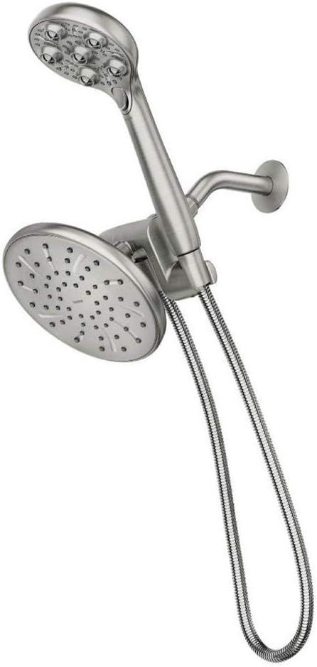 HydroRoller Massage 3-Spray 7.5 in Dual Handheld Shower Head with Body Spray in Spot Resist Brushed Nickel