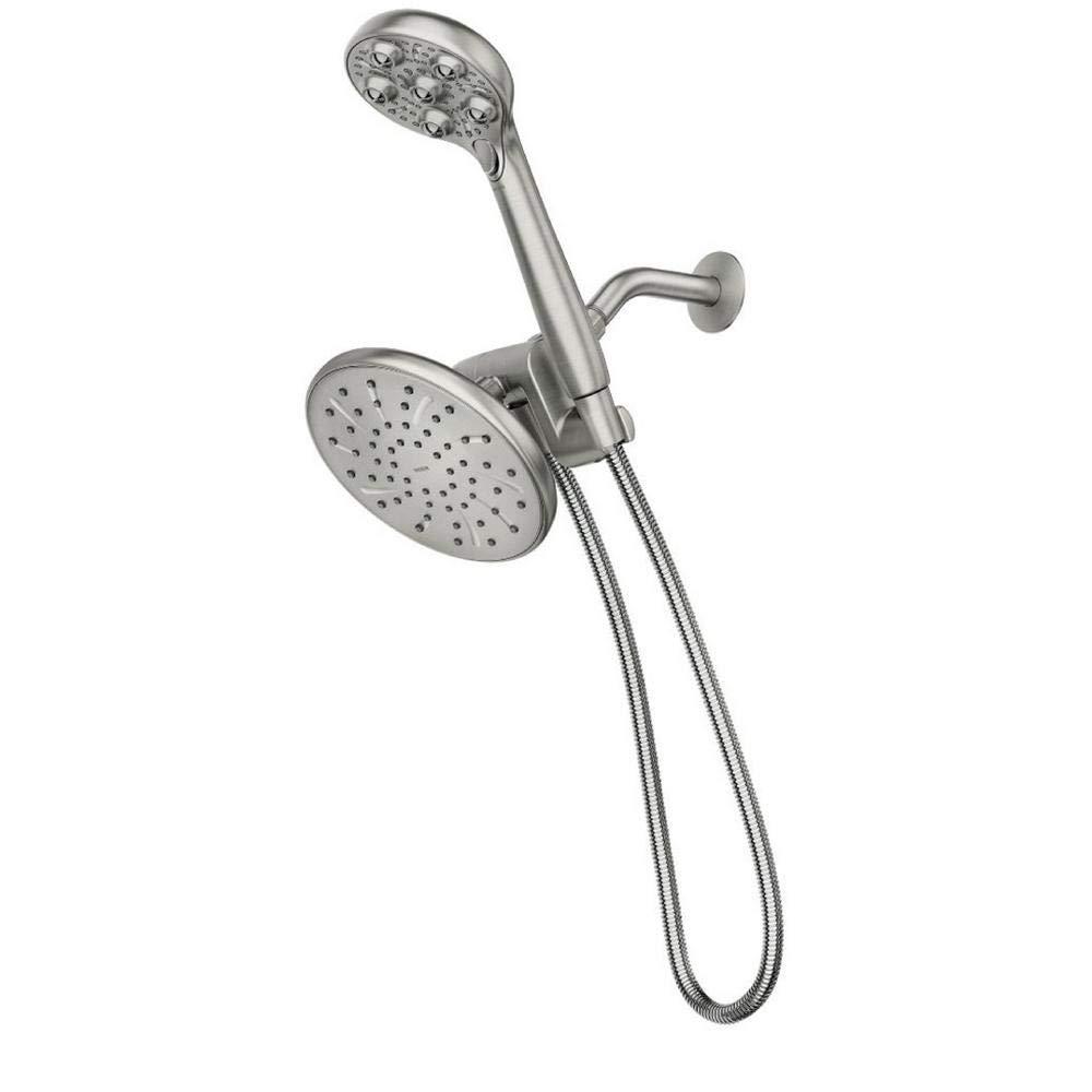 HydroRoller Massage 3-Spray 7.5 in Dual Handheld Shower Head with Body Spray in Spot Resist Brushed Nickel