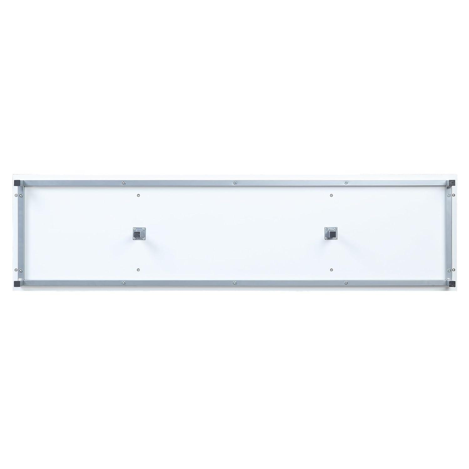 Brighton TV Stand for TVs up to 56" White - Manhattan Comfort: Modern Media Console with Open Glass Shelves & Cable Management