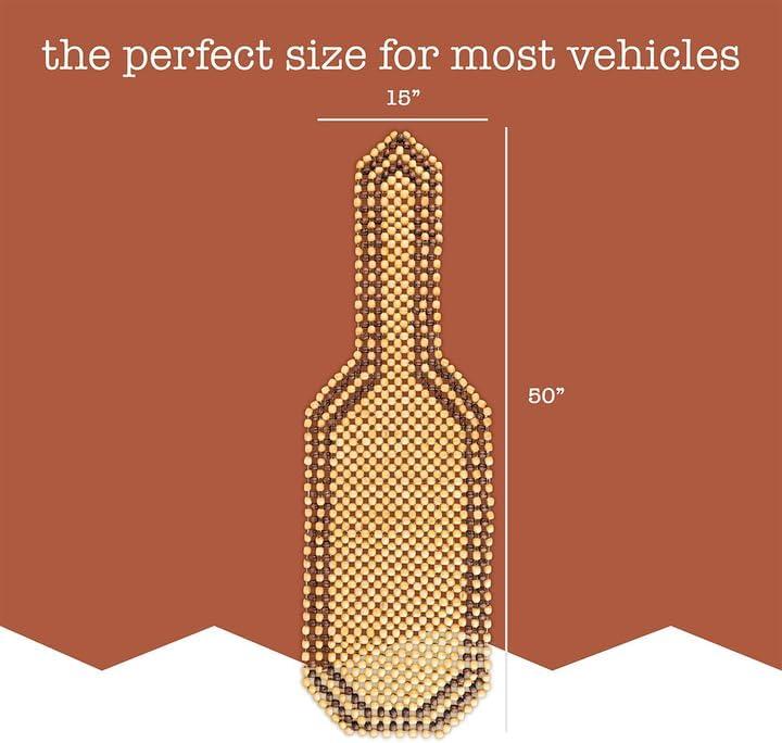Zone Tech Wood Beaded Seat Cushion - Premium Quality Car Massaging Double Strung Wood Beaded Seat Cover for Stress Free all Day!