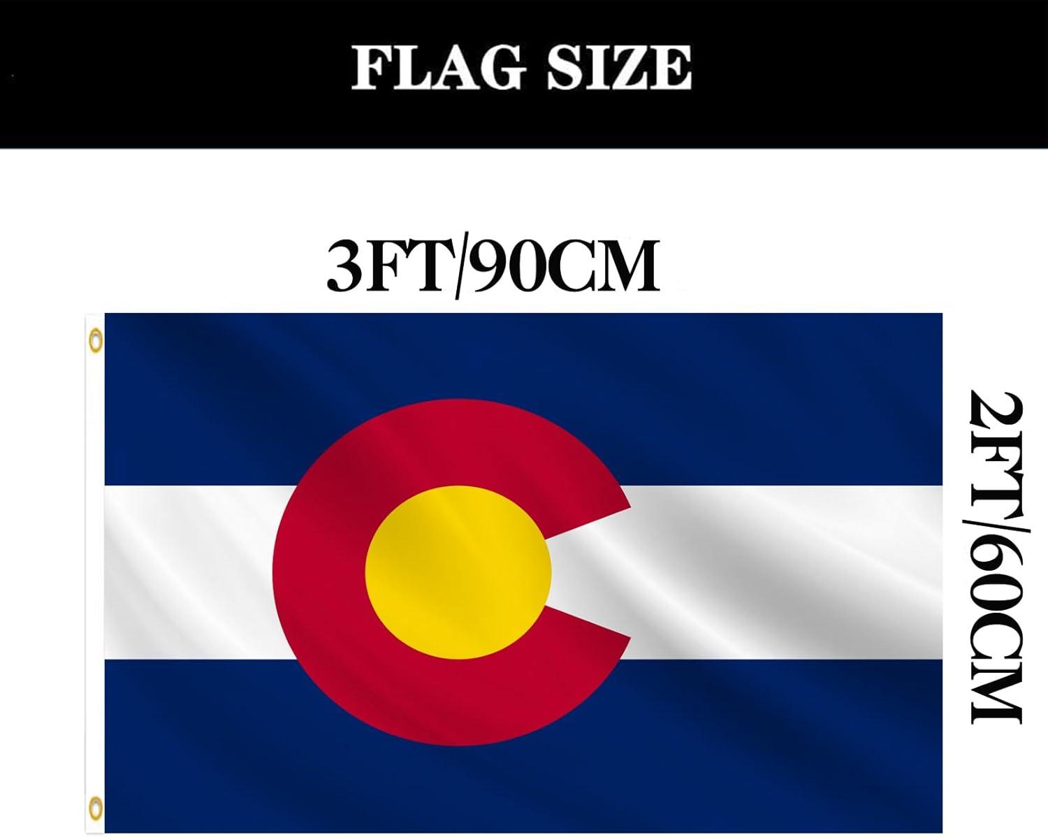 Colorado State Flag Polyester Fiber 3x5 Feet Flag, Bright Colors And Anti-ultraviolet Fade Flag Indoor Outdoor Banner