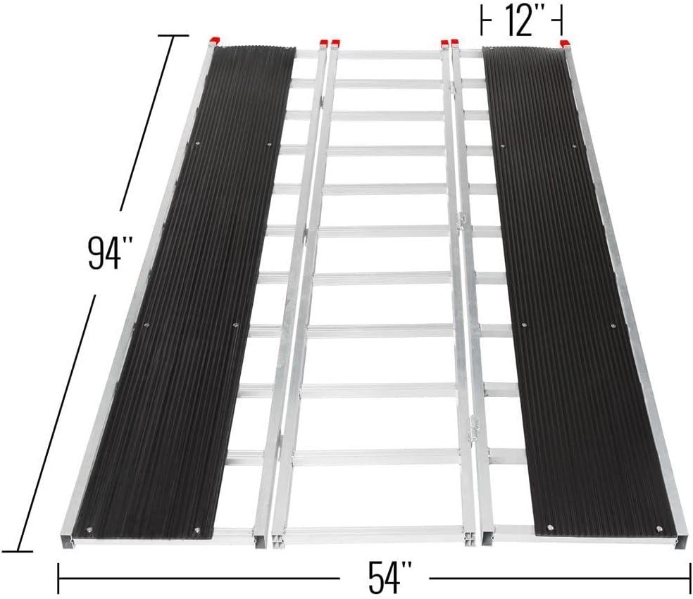 Black Ice SNO-9454-HDXW-S 7' 10in x 54in Folding Snowmobile Ramp, Stud Protectors