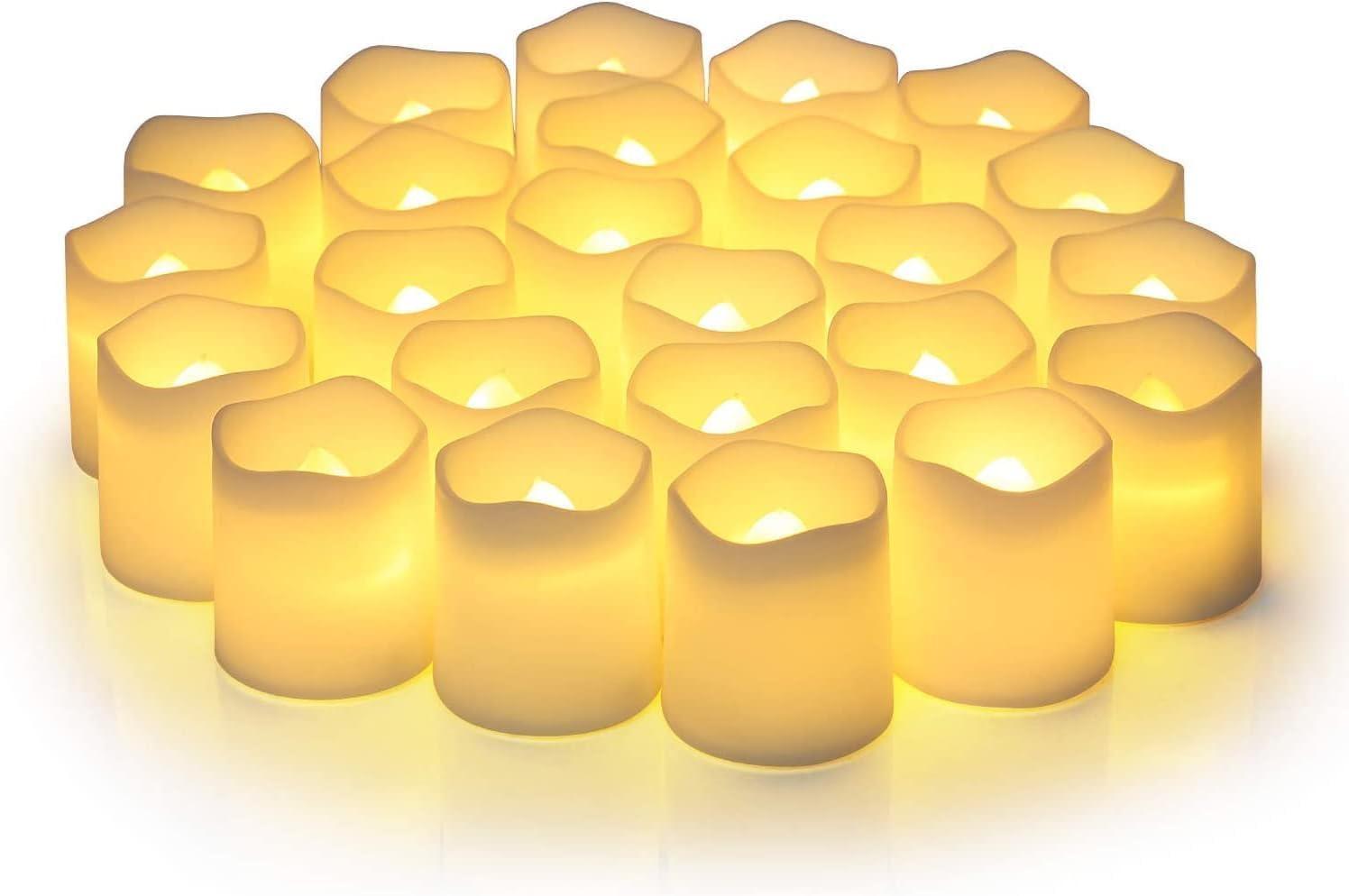 Warm White Flameless LED Tealight Candles, 24 Pack