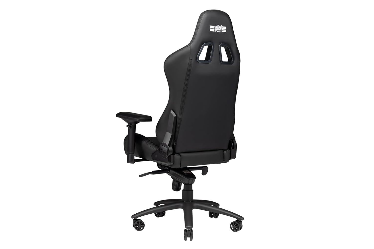 ErgoFlex Black Aluminum & Steel Adjustable Gaming Chair with Lumbar Support