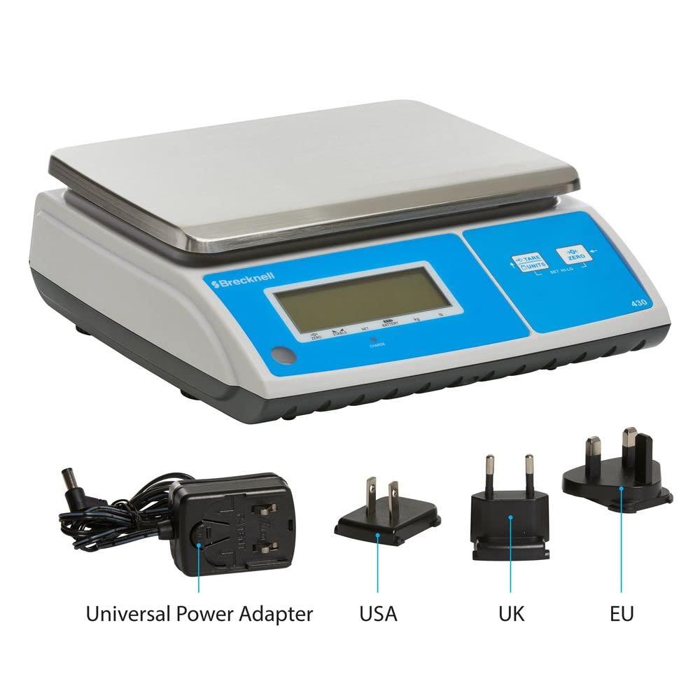 Brecknell Model 430 Digital Portion Control Scale White/Silver/Blue 30 Lbs. Capacity 430-30