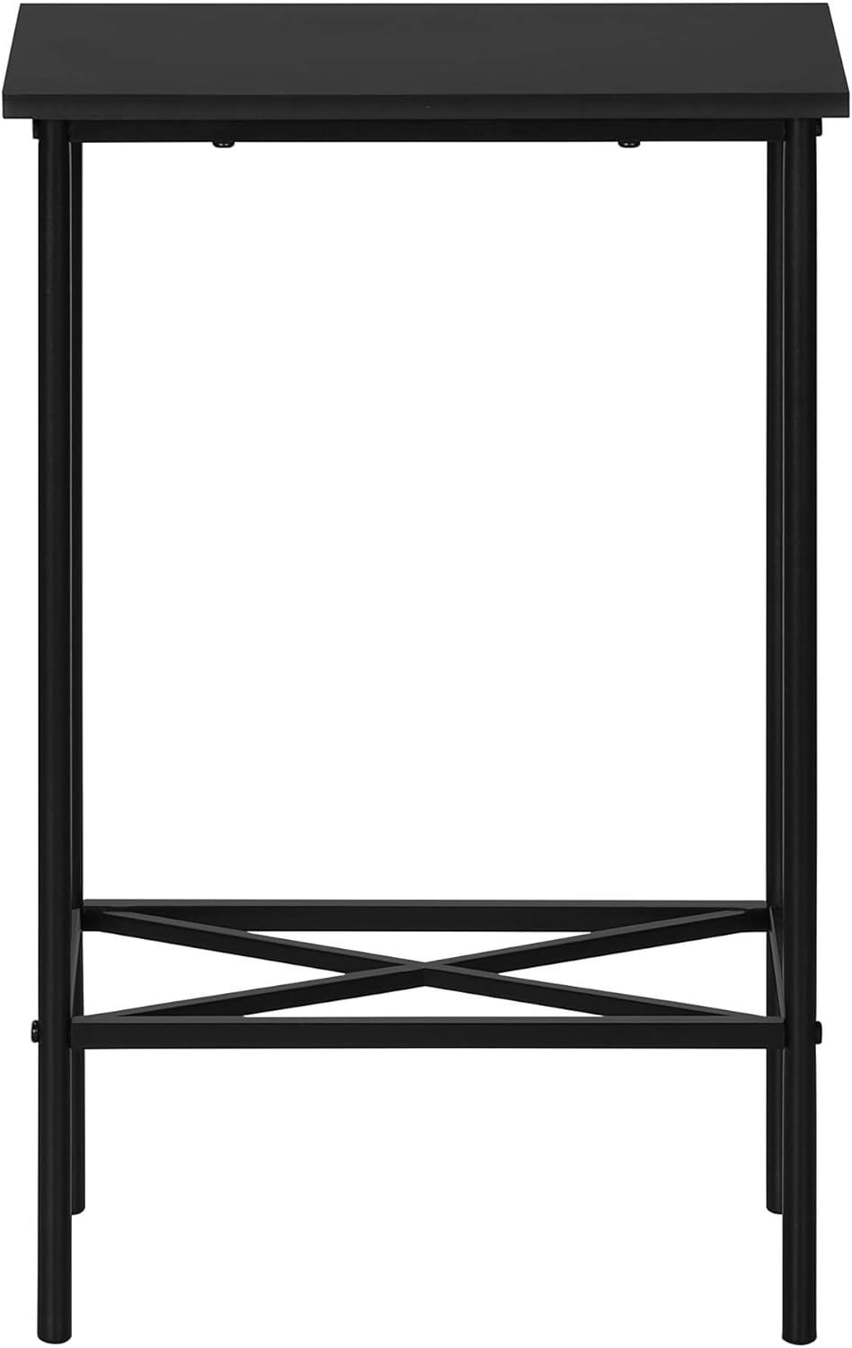 Accent Table - Side - End - Narrow - Small - 2 Tier - Bedroom - Black Laminate