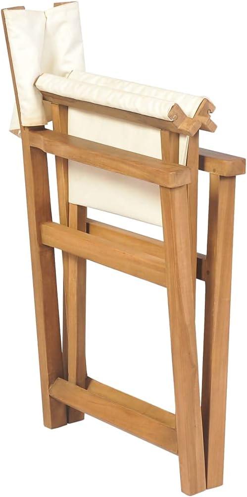 vidaXL Folding Director's Chair Solid Teak Wood