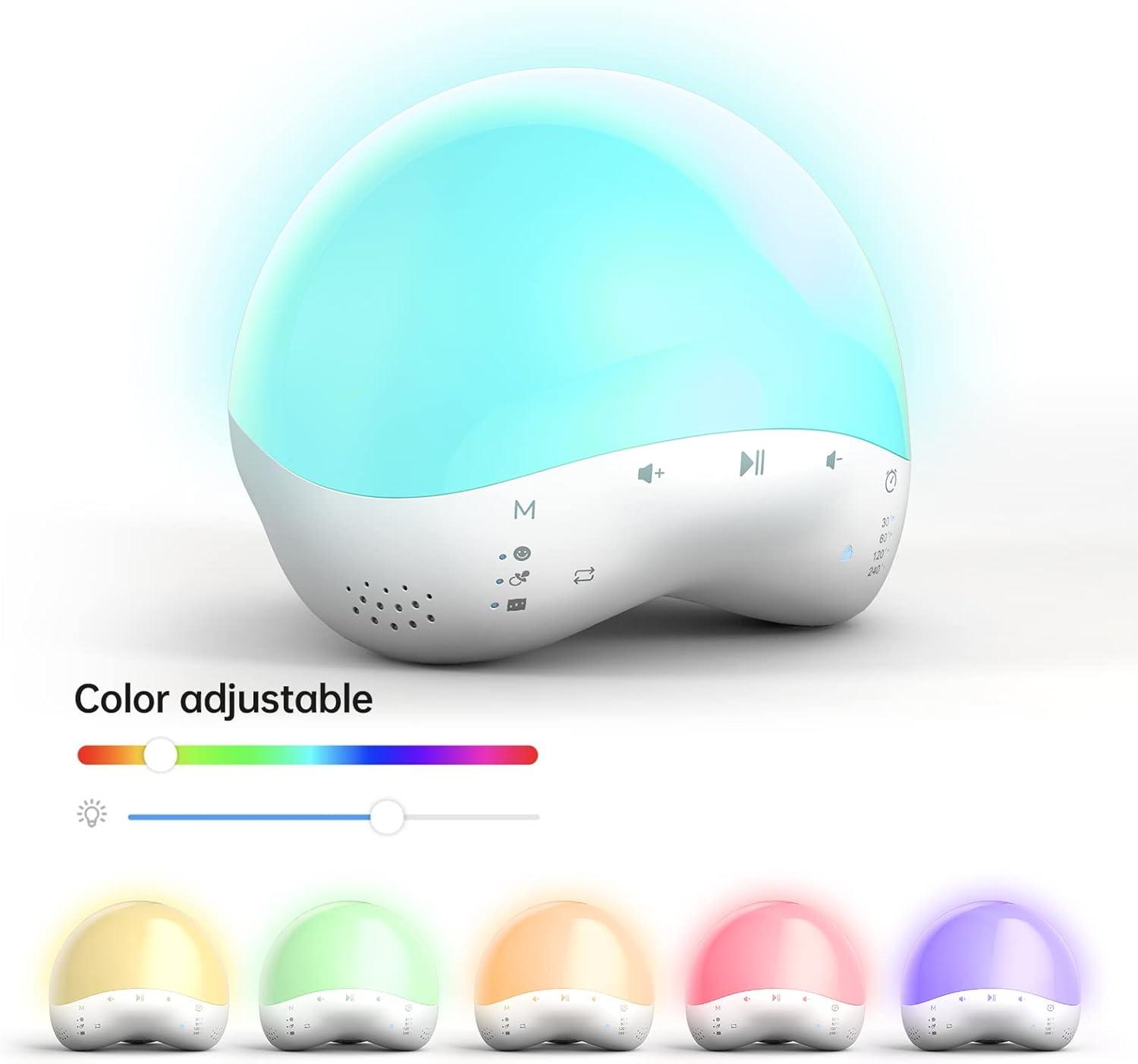 Geeni Smart Plug-in Baby White Noise Machine with RGB Night Light