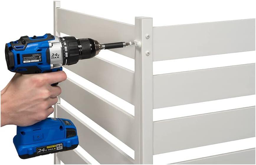 Zippity Outdoor Products 26in H x 24in W (3 Panels) No Dig Zippity Maui Fence Kit, Charcoal Color WoodTek Vinyl Fence Panel, Temporary Outdoor Border for Garden, Easy Install DIY Fence for Backyard, Patio, & Deck, ZP19066