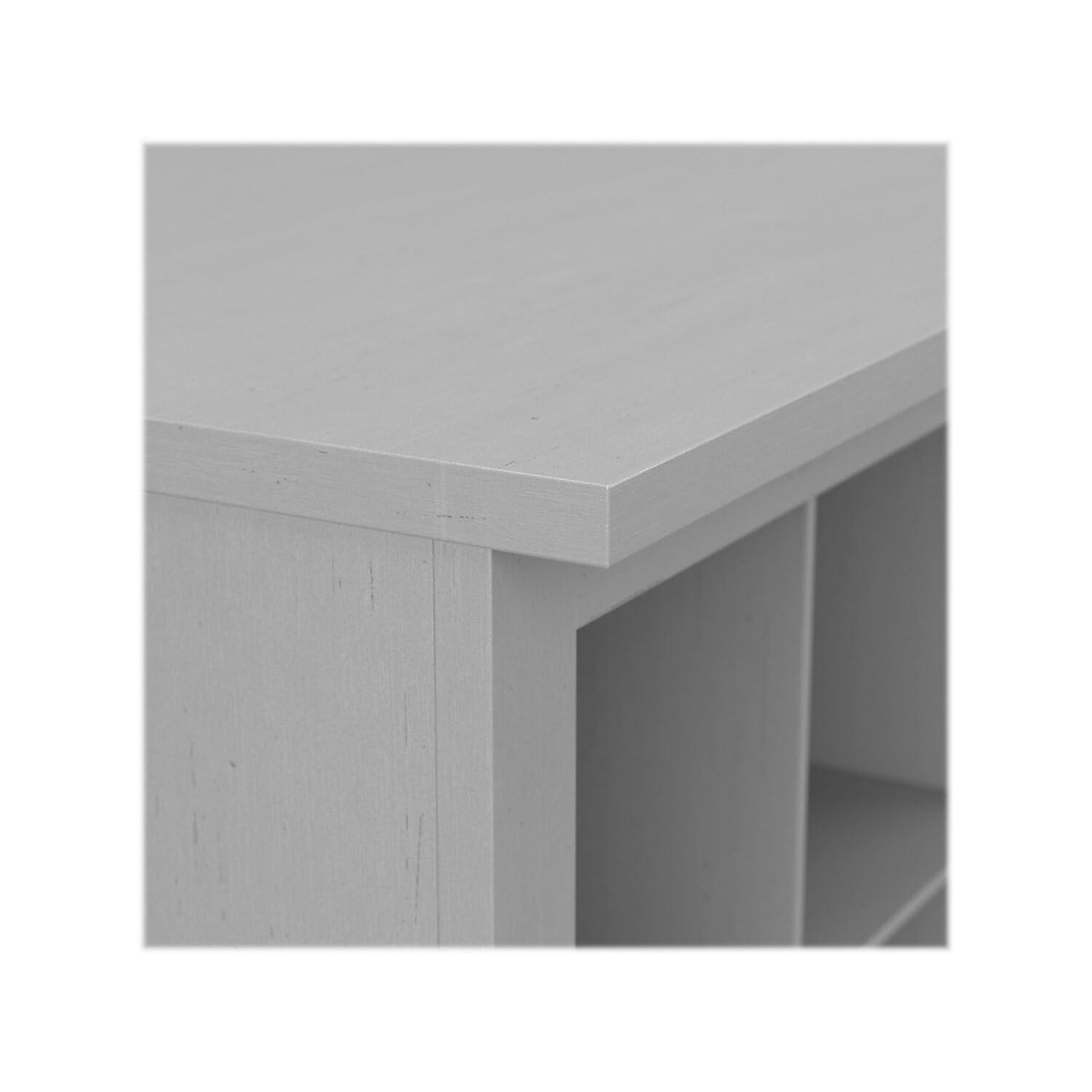 Woodland 40W Shoe Storage Bench with Shelves in Cape Cod Gray - Engineered Wood