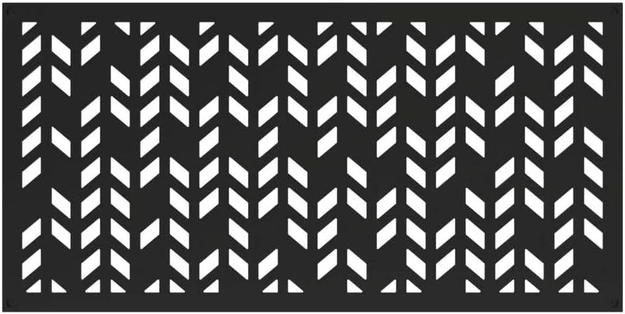 Barrette Outdoor Living 2 ft. x 4 ft. Aztek Black Decorative Screen Panel