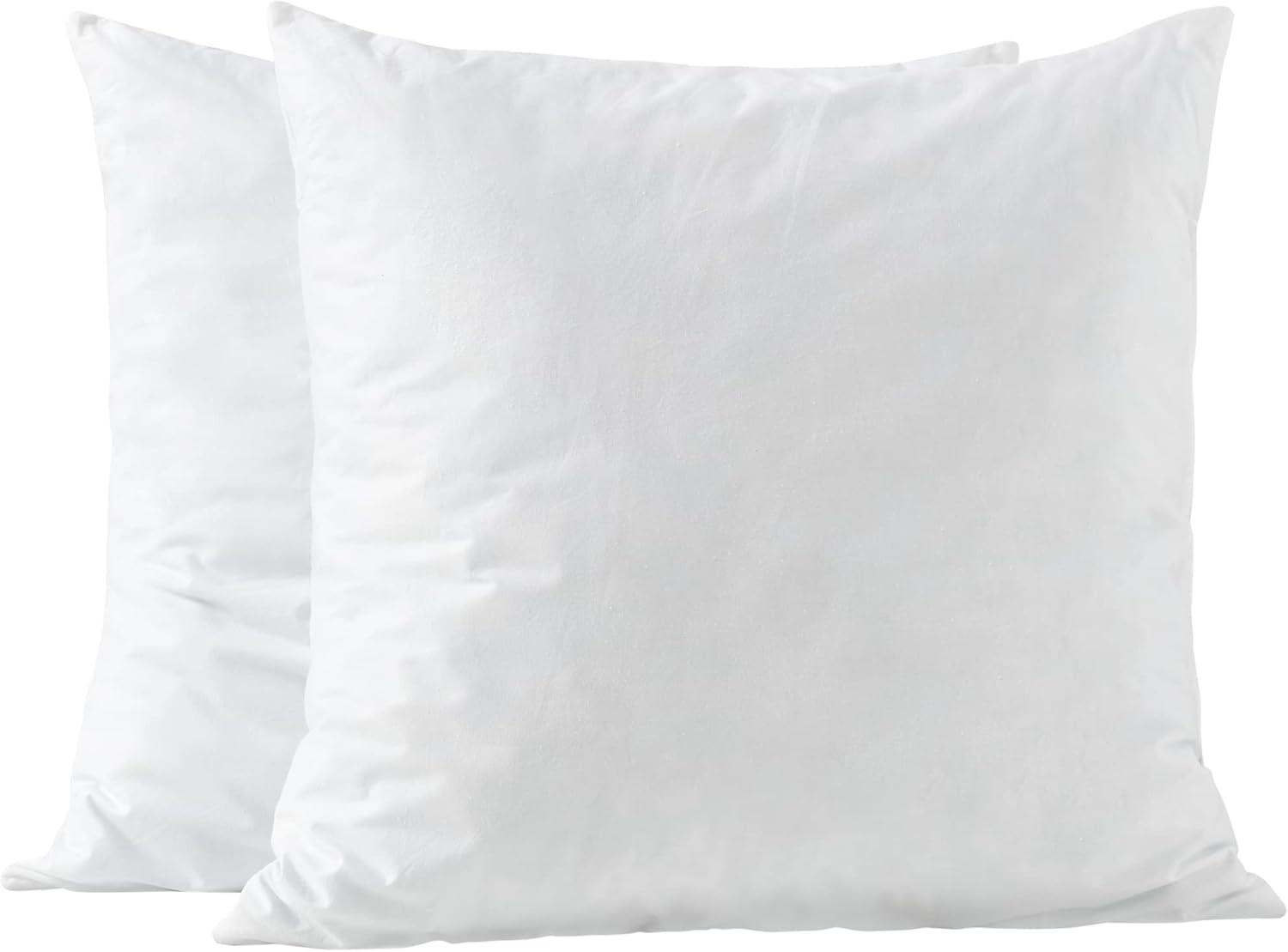 26x26 White Cotton Blend Throw Pillow Inserts, 2-Pack