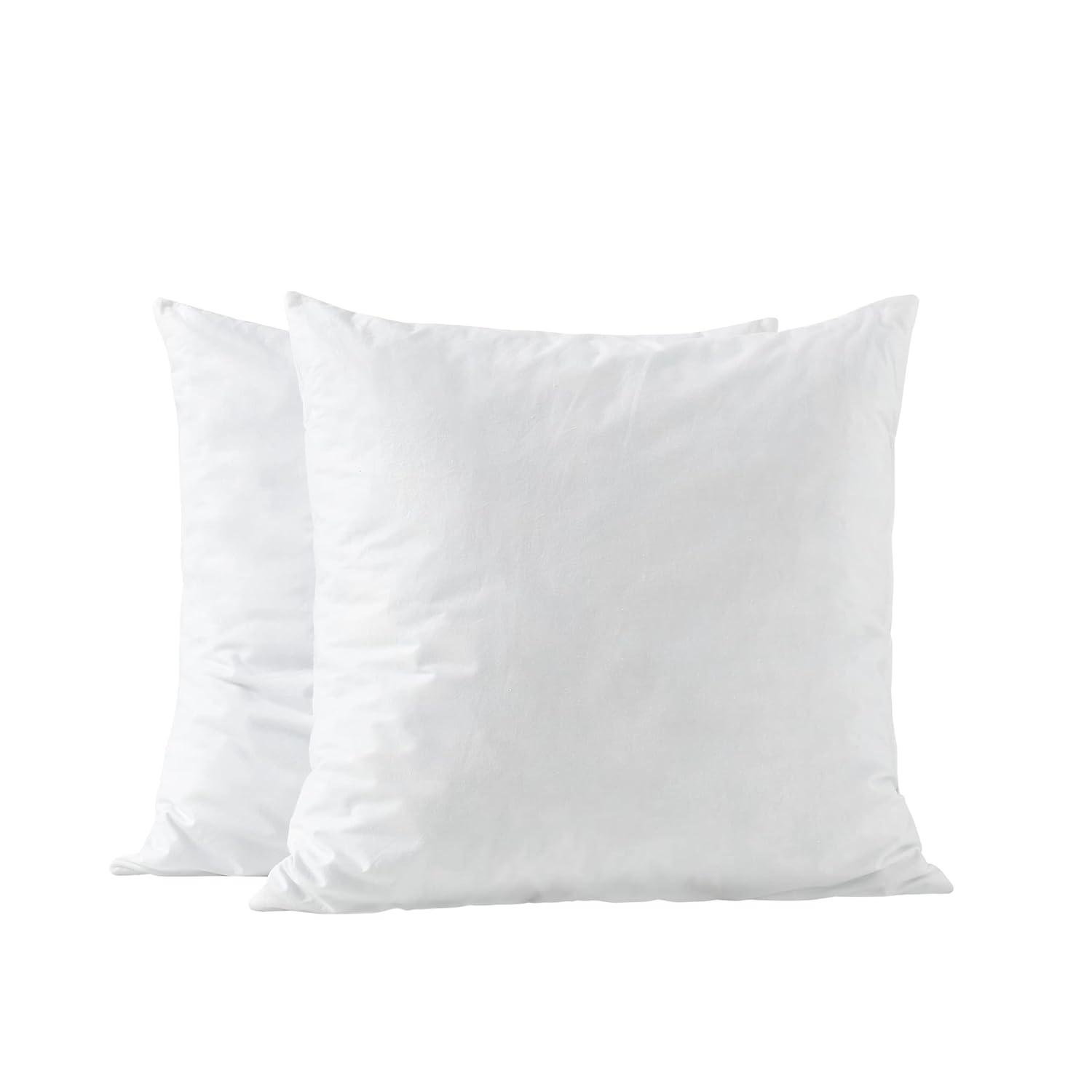 Digital Decor Pillow Insert Sham, Standard/White (18" x 18", Double Pack)