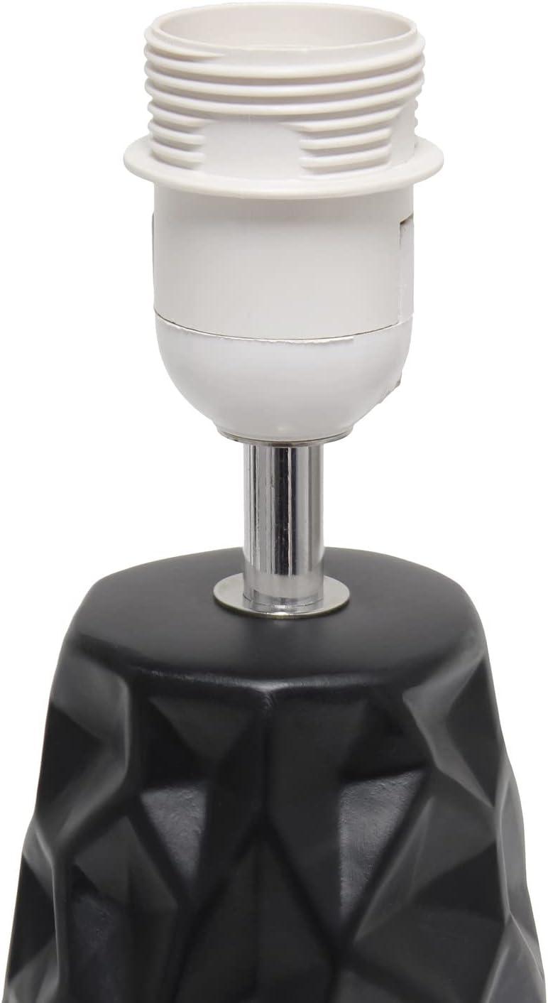 Sculpted Ceramic Table Lamp Black - Simple Designs: Modern Bedside Light, ETL Listed, No Assembly Required