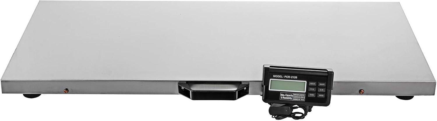 VEVOR 880Lbs x 0.2Lbs Livestock Scale Shipping Scales Large Platform 40.6x20.9Inch Stainless Steel Vet Scale Industrial Floor Scale Large Animal Dog Pig Scale Goat Weight Scale Pet Digital Scale
