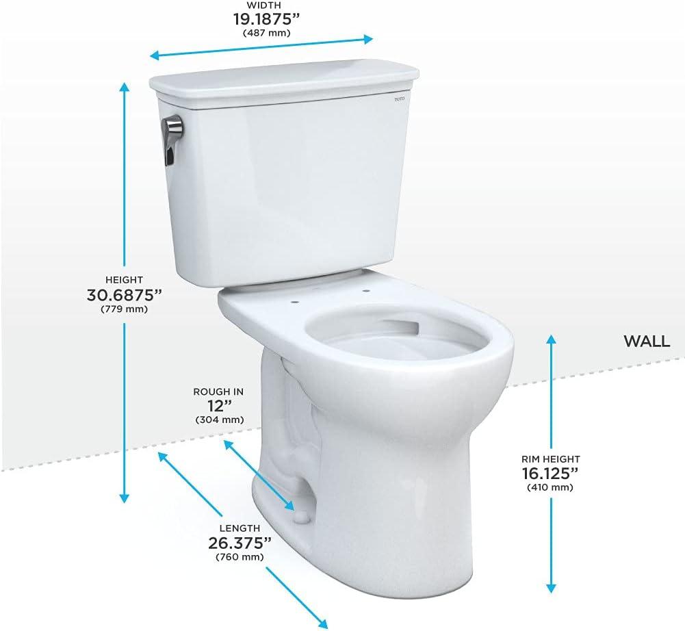 Round Bone Vitreous China Two-Piece Toilet with Tornado Flush