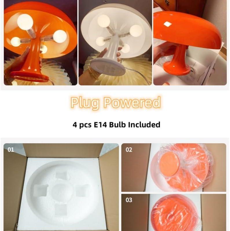 Virwir Mushroom Lamp Retro Vintage Table Lamp Elegant Aesthetic 20W Bedside Night Light for Women Kids Gifts