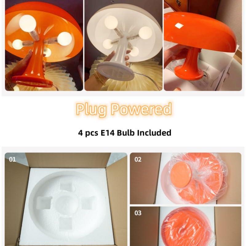 Virwir Mushroom Lamp Retro Vintage Table Lamp Elegant Aesthetic 20W Bedside Night Light for Women Kids Gifts