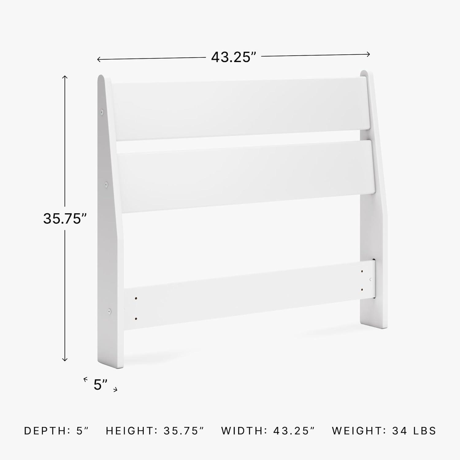 Signature Design by Ashley Socalle Twin Panel Headboard in Matte White Finish