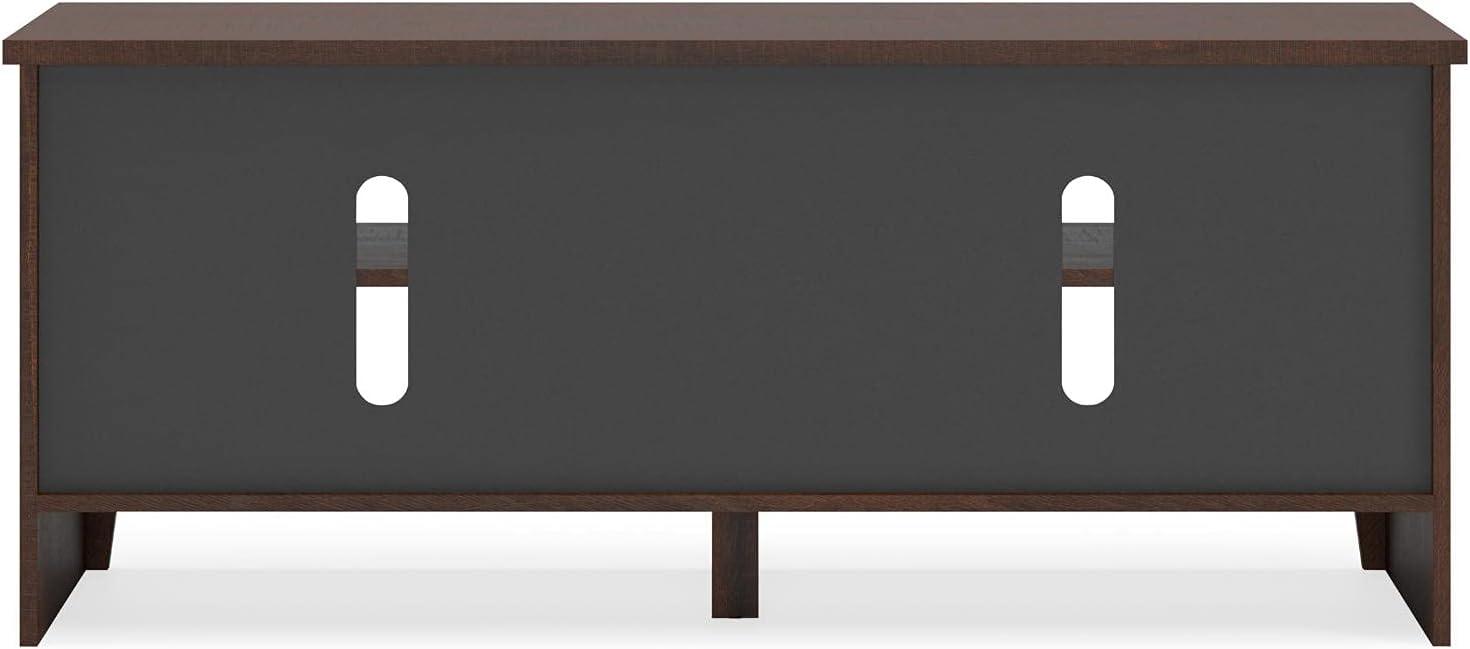 Transitional Warm Brown 58" TV Stand with Cabinet & Fireplace