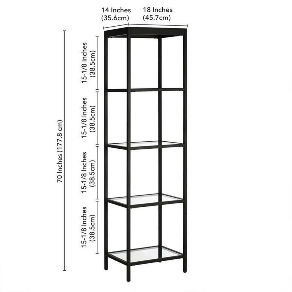 Blackened Bronze 70" Quintuple-Tier Rectangular Étagère