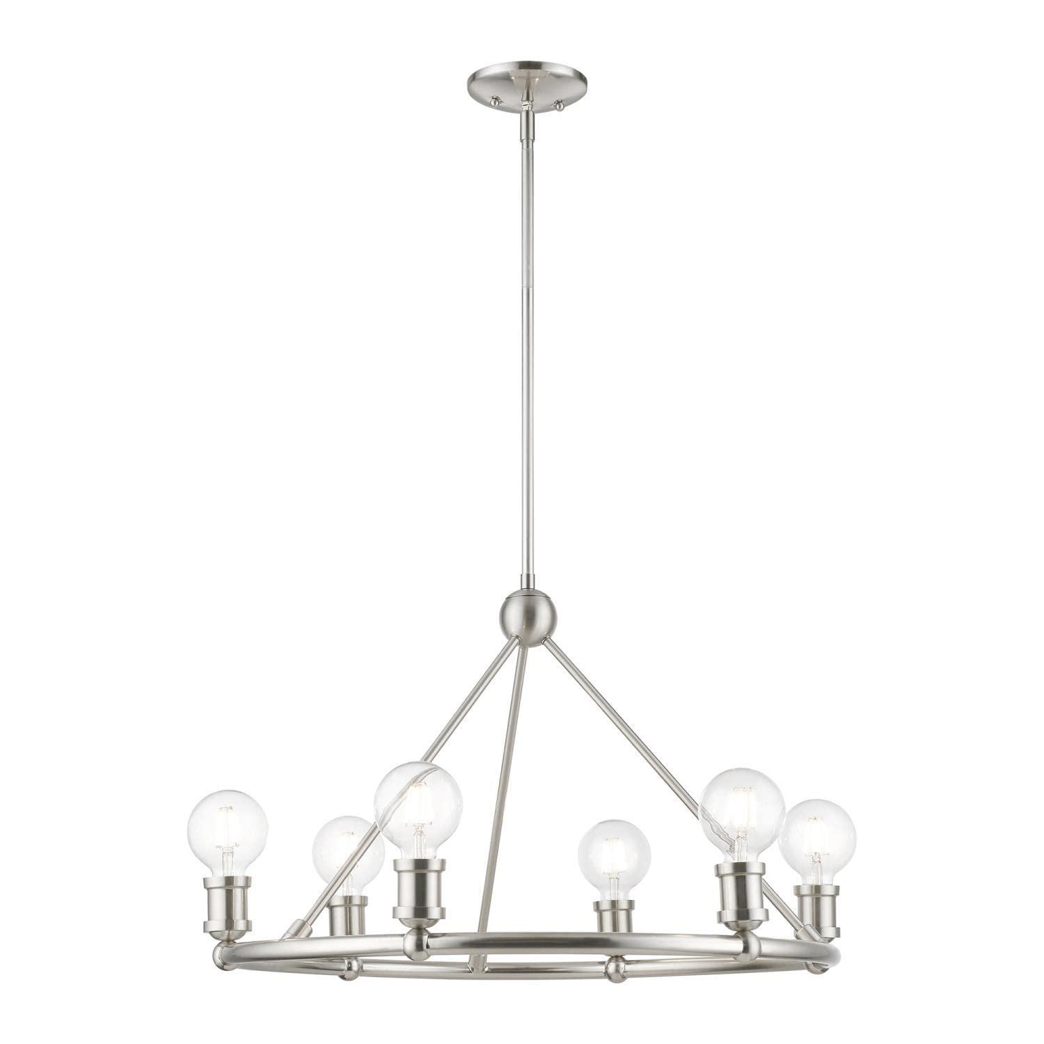 Livex Lighting Lansdale 6 - Light Chandelier in Brushed Nickel