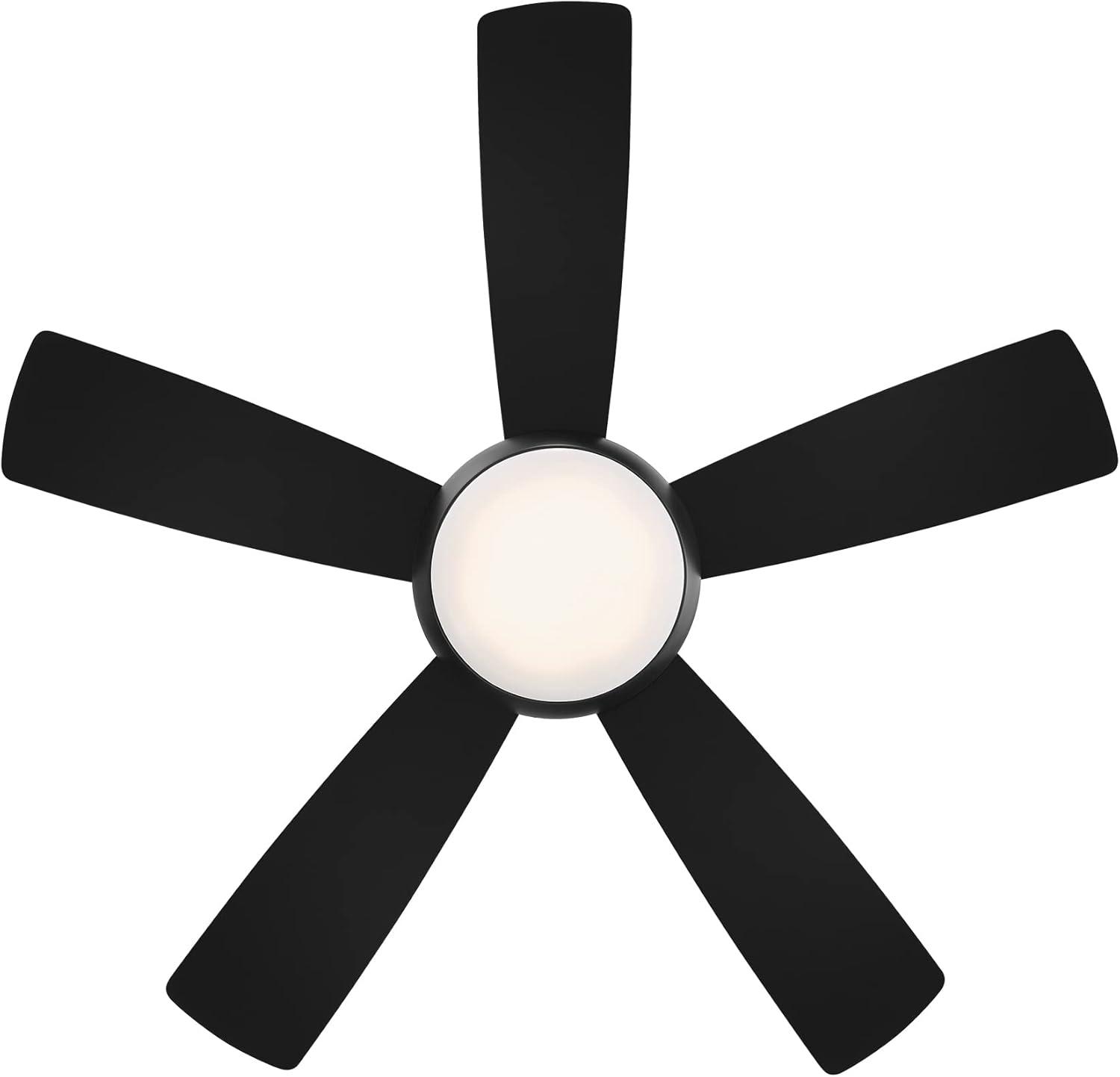 Odyssey 5- Blade Smart Flush Mount Ceiling Fan with Remote Control and LED Light Kit Included