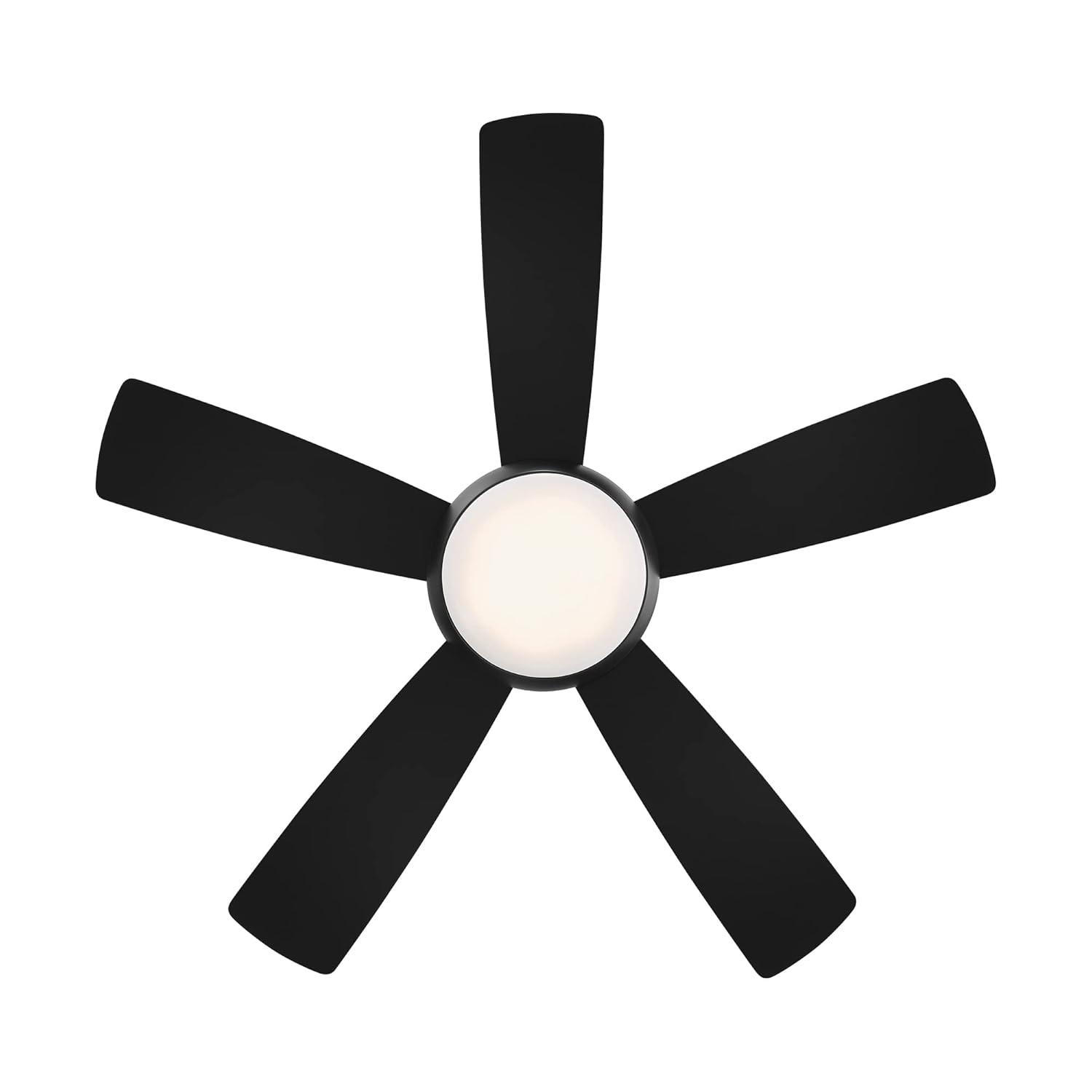 Odyssey 5- Blade Smart Flush Mount Ceiling Fan with Remote Control and LED Light Kit Included