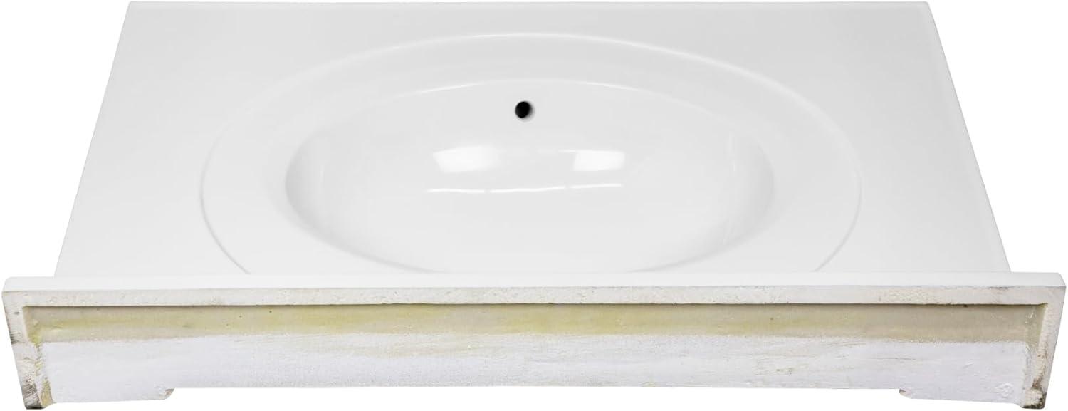 31 Inch Cultured Marble Vanity Top with Backsplash, Improved Package