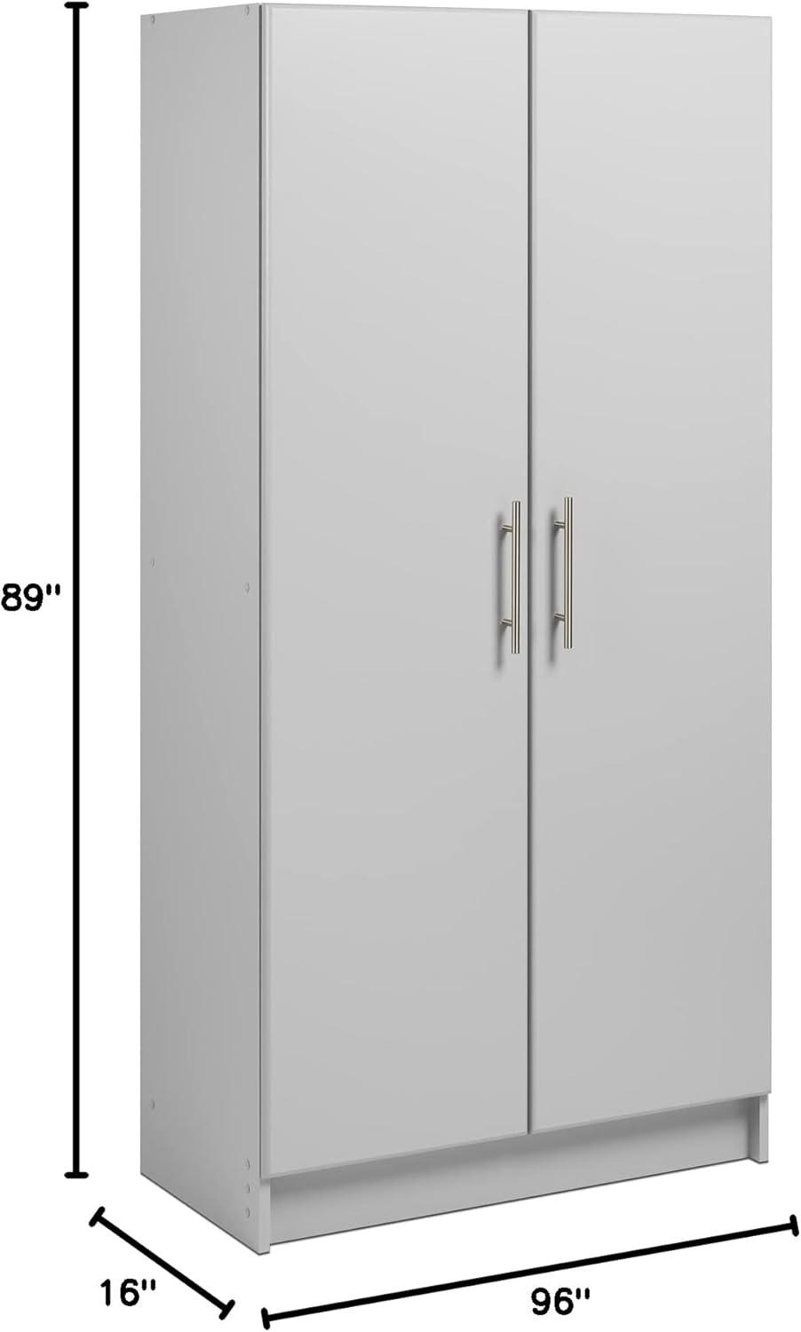 Gray Freestanding Storage Cabinet with Adjustable Shelving