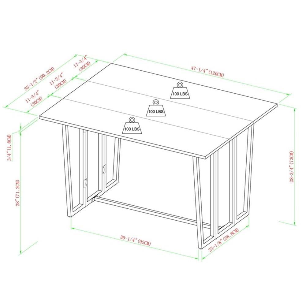 Pemberly Row 47" Modern Drop-Leaf Wood Dining Table - Dark Walnut / Black