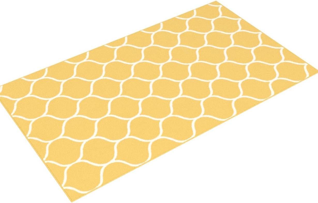 Unique Loom 9' 0 x 12' 0 Trellis Frieze Rounded Yellow Area Rug